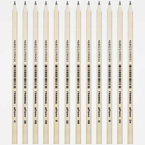 Карандаш  простой  набор "Графика" 12шт.ArtSpace 2Н-2В BP_41046