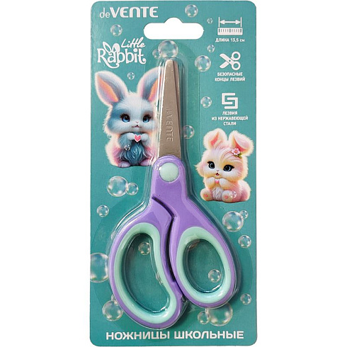 Ножницы детские "deVENTE. Little Rabbit" 13,5 см с закругл. конч. лезвий, 8010605