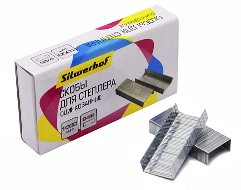 Скобы №24/6 Silwerhof 1000шт арт. 421012-40