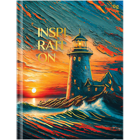 Бизнес-блокнот 80л А5 BG "Маяк.Пейзаж", мат. лам. тисн.фольгой ББ5т80_лм_тф 37568