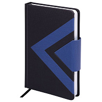 Ежедневник недатир., 160л, А5, BRAUBERG, под кожу, застежка, черный/синий ,114453