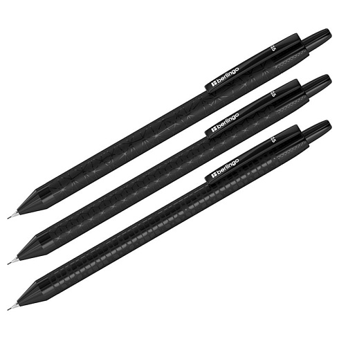 Автокарандаш Berlingo "Doubleblack" 0,5мм, с ластиком, ассорти BSk_12130