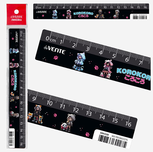 Линейка 16см пластиковая "deVENTE. Korokoro"" 5091520