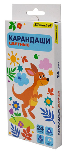 Карандаши 24 цв. Веселые друзья арт.1486328 трехгран.