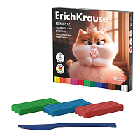 Пластилин ErichKrause Prima Cat 12цветов, 180гр. со стеком 65197