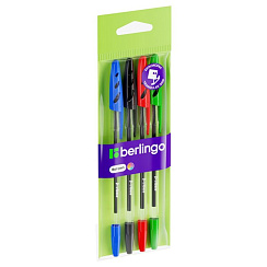 Ручка  набор шариковая  Berlingo "Tribase" 4шт. 4цв., 1мм, CBp_10104