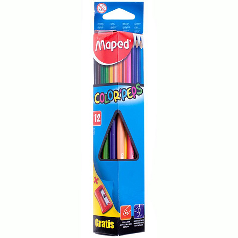 Карандаши  Maped  12 цв. треугол. + точилка 183213