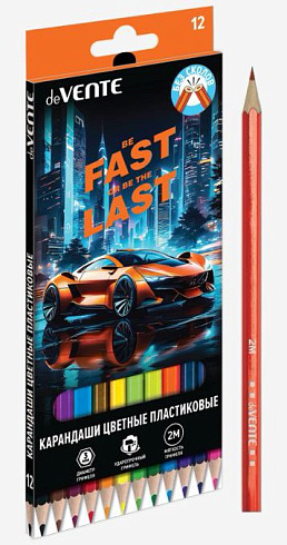 Карандаши 12 цв. "deVENTE. Fast Or Last" шестигр. пластик. 2М 5022545