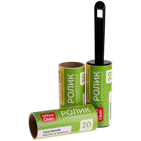 Ролик липкий для чистки одежды OfficeClean, 5,6м., 20 слоев + 2 сменных блока 5,6м,арт 322708