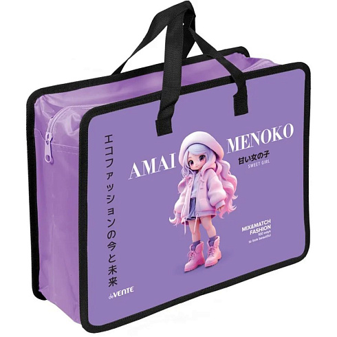 Папка для тетрадей, ИЗО и технологии "deVENTE. Amai Menoko" A4 с ручк.8057608