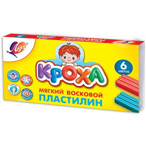 Пластилин мягкий "Кроха" 6 цветов 12С 863-08