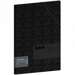 Папка на резинках А4 Berlingo "DoubleBlack" 600мкм, черная, с рисунком FB4_A4701