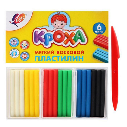 Пластилин мягкий "Кроха" 6 цветов 12С 863-08
