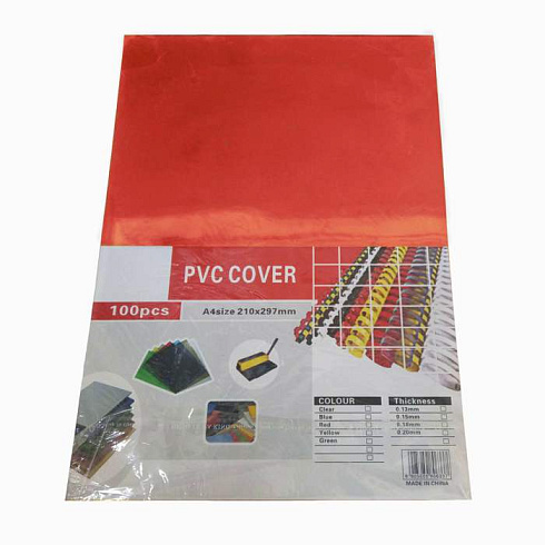 Обложка для переплета А4  PVC-20 RECYCLE красная