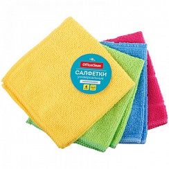 Салфетка из микрофибры OfficeClean "Универсальные", набор 4шт., микрофибра, 25*25см 304812