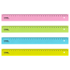 Линейка "стамм" цветная 30см неон ассорти ЛН32