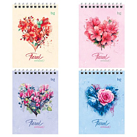 Блокнот А6 на гребне 40л. BG "Floral notebook" Б6гр40 58703