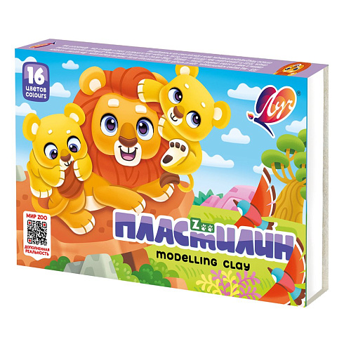 Пластилин "Мини" ZOO ("Луч") 16 цв. 240г 29С 1723-08