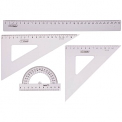 Линейки  набор Геомет больш л-30см треуг2шт тр-р проз НГ15