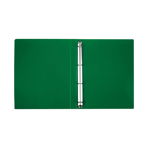 Папка на кольцах 4-к СТАММ А4, 25мм, 500мкм, пластик, зеленая ММ-32182