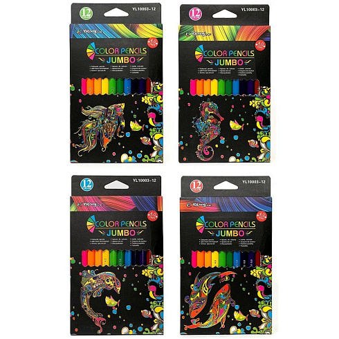 Карандаши 12 цв YL10003-12 JUMBO