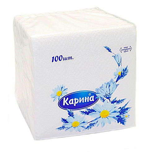 Салфетки сервировочные "Карина" белые 100 шт