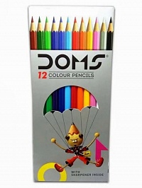 Карандаши 12цв.  DOMS FULL SIZE 12 COLOR PENCILS (в картон.упак 12шт),арт 3445