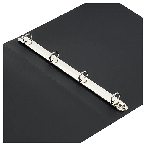 Папка на кольцах 4-к OfficeSpace "Вита" А4, 25мм, 500мкм, пластик, черная 373336