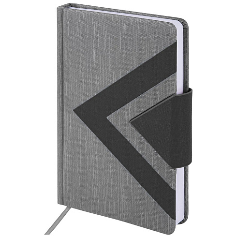 Ежедневник недатир., 160л, А5, BRAUBERG, под кожу, застежка, черный/серый ,111875