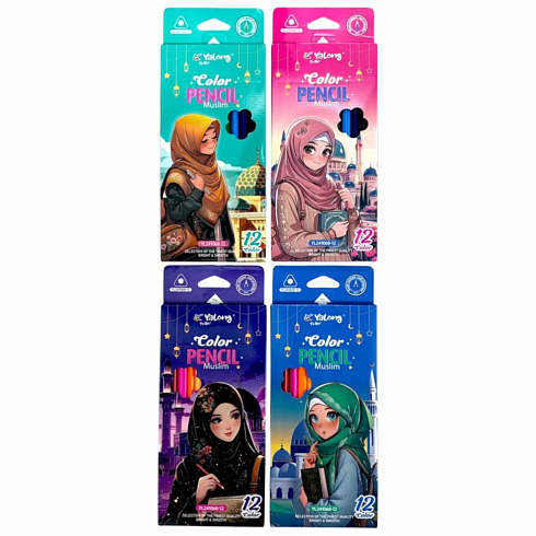 Карандаши 12 цв YL241068-12 Muslim