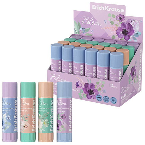 Клей карандаш ErichKrause EasyStick Pastel Bloom, 13г 60498