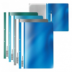 Скоросшиватель пластиковый перфор.ErichKrause Glossy Ice Metallic, A4, ассорти 53289