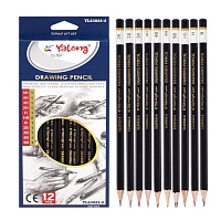 Карандаш  простой  набор  Yalong 12шт 5Н- 5В арт. YL83022-2