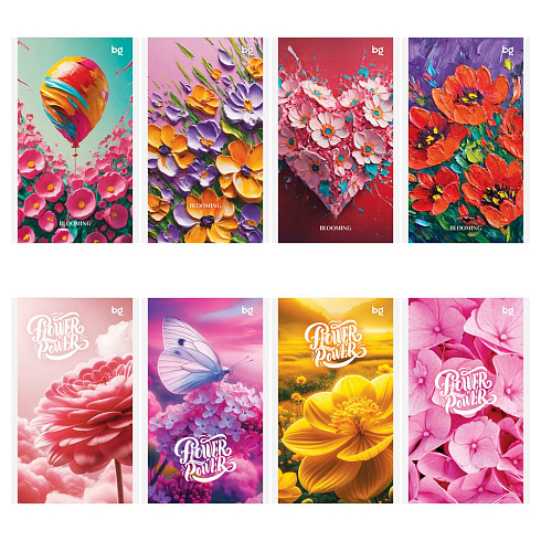 Блокнот А6 24л на скрепке BG"Яркие цветы" Б6ск24 64023