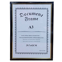 Фоторамка-А3 PS01 темное дерево с золотым ободком