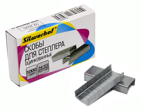 Скобы №10 Silwerhof, 1000шт арт. 421011-40/422455