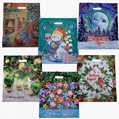 Пакет полиэтиленовый 40х50 Новогодний