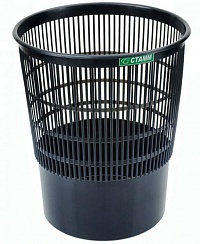 Корзина д/бумаг "Стамм" круглая сетч. чёрная 18л. КР01