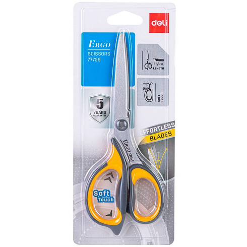 Ножницы Deli "Ergo", 170мм, 044-77759