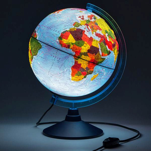 Глобус физико-полит 25см  GLOBEN Ке022500195 с подсв рельеф