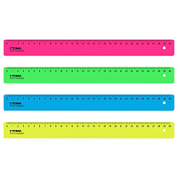 Линейка "стамм" цветная 30см неон ассорти ЛН31