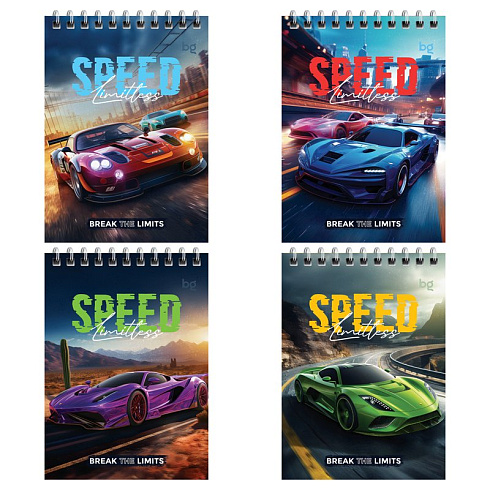 Блокнот А6 на гребне 40л. BG "Supercar" Б6гр40 58701