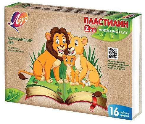 Пластилин "Мини" ZOO ("Луч") 16 цв. 240г 29С 1723-08