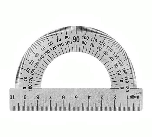 Транспортир "Пчелка" 180гр. стальной ТС-10