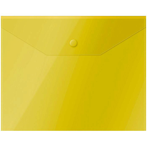 Папка с кнопкой  СТАММ С5, 150мкм, пластик, прозрачная, желтая ММ-31903