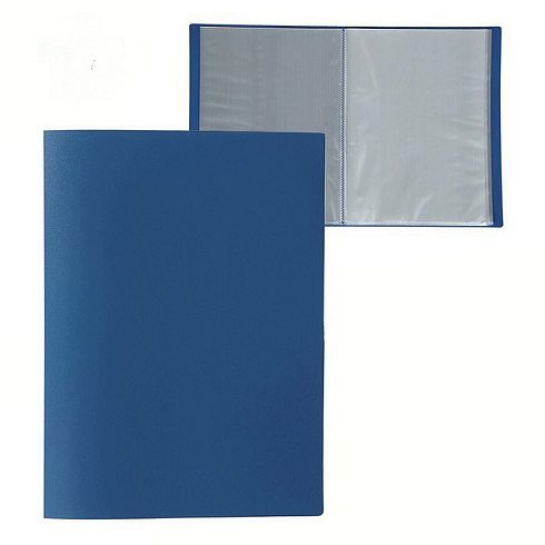 Папка с файлами 10ф "BASIC", 0,50 мм, синий арт.255066-02