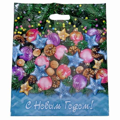 Пакет полиэтиленовый 40х50 Новогодний