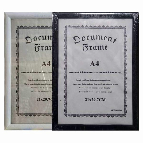 Фоторамка-А4 LB4 черные-белые пластик