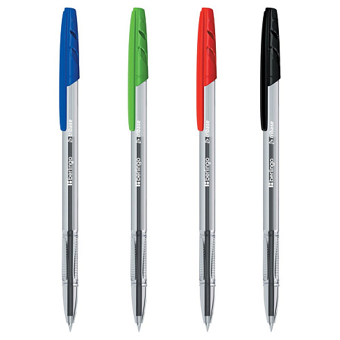 Ручка  набор шариковая  Berlingo "Tribase" 4шт. 4цв., 1мм, CBp_10104