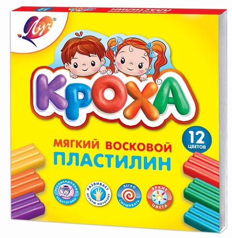 Пластилин мягкий "Кроха" 12 цветов 23С 1484-08 (20шт)